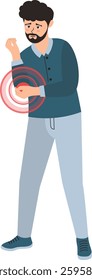 Male with Pain Illustration. Isolated Vector Character in Flat Cartoon Design