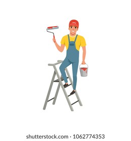 1,240 Man standing on step ladder Stock Illustrations, Images & Vectors ...