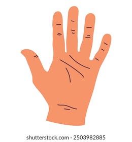 Male palm vector cartoon illustration isolated on a white background.
