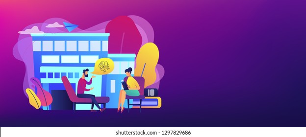 Male patient on coach at psychology consultation talking to psychologist. Psychologist service, private counseling, family psychology concept. Header or footer banner template with copy space.