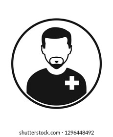 Male Patient profile icon with circle shape. Flat style vector EPS.