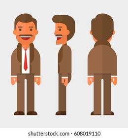 Male Person Different Poses Front Side Stock Vector (Royalty Free ...