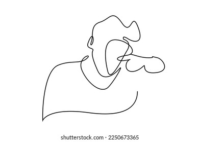 male person forefinger pointing choose serious