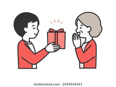 male person illustration material to give presents