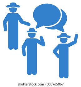 Male Persons Discussion vector icon. Style is flat symbol, cobalt color, rounded angles, white background.