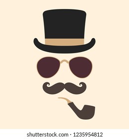 Male photo booth props vector