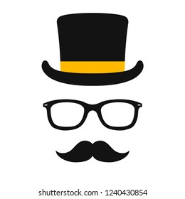 Male photo booth props vector