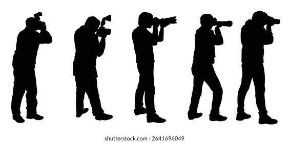 male photographer pose silhouette vector
