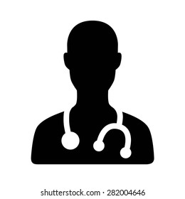 Male physician doctor / family doctor - a provider of patient care flat vector icon for apps and websites