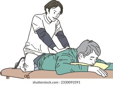 Male physiotherapist doing a holistic massage
