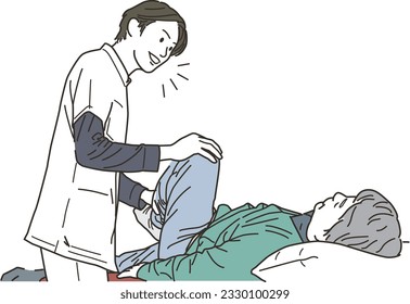 Male physiotherapist doing a holistic massage
 svg