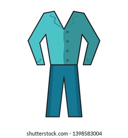 Male pijama clothes isolated cartoon