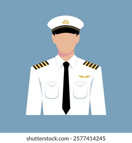 Male pilot portrait vector illustration