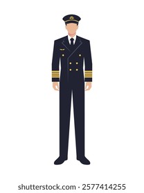 Male pilot standing vector illustration	
