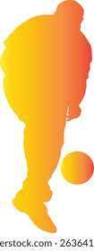 Male Playing Bowling Silhouette. Vector Illustration in Gradient Color Design