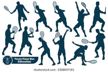 Male Playing Tennis or man Tennis player vector illustration