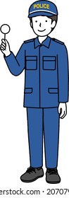 Male police officer: Special clothing: Forensic activities