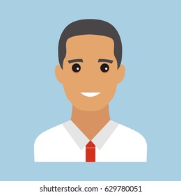 Male portrait. Flat design vector illustration. Modern avatar.
