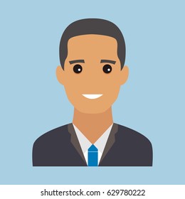 Male portrait. Flat design vector illustration. Modern avatar.