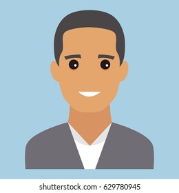 Male portrait. Flat design vector illustration. Modern avatar.