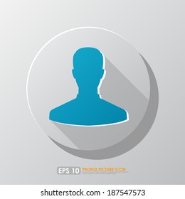 Male portrait icon with shadow - user & profile picture concept