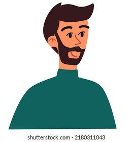 Male portrait. People profile. Perfect for social media and business presentations, user interface, UX, graphic and web design, applications and interfaces. Vector illustration