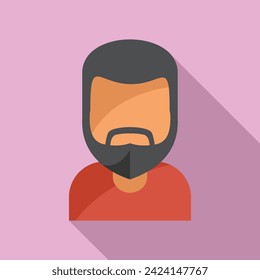 Male portrait style icon flat vector. Model mouth facial. Smile style