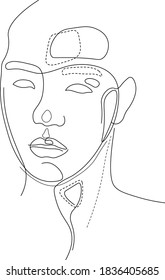 Male portrait with thin lines