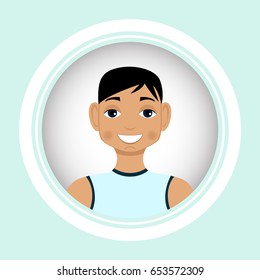 Male portrait. Vector. Man  avatar.