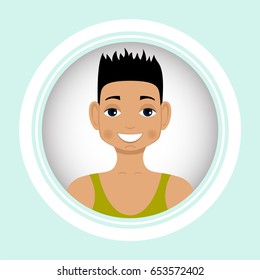 Male portrait. Vector. Man  avatar.