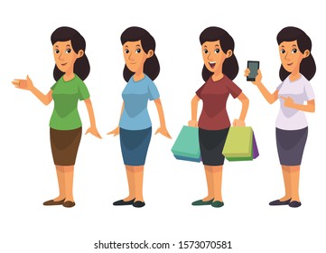 male pose shopping vector illustration