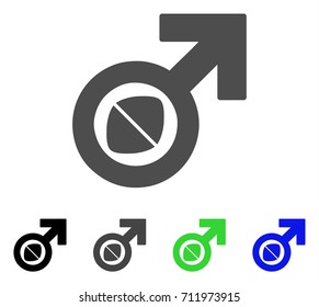 Male Potency Tablet icon. Vector illustration style is a flat iconic male potency tablet symbol with black, grey, green, blue color variants. Designed for web and software interfaces.