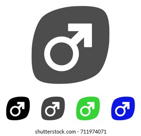 Male Power Tablet icon. Vector illustration style is a flat iconic male power tablet symbol with black, grey, green, blue color versions. Designed for web and software interfaces.