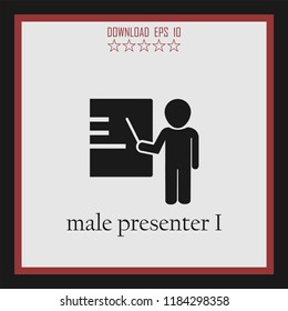 male presenter I vector icon