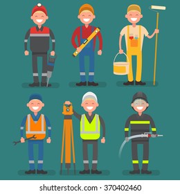male profession miner, builder, painter, mechanic, surveyor, fir
