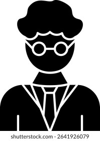 Male Professor Glyph Vector Icon Design