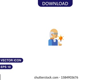 Male professor icon in trendy flat style isolated on white background vector illustration