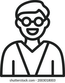 Imagen vectorial de icono del profesor masculino. También se puede usar para Fitness físico. Adecuado para aplicaciones móviles, aplicaciones web y medios impresos.