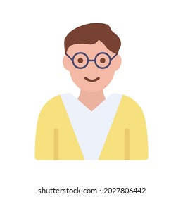 Imagen vectorial de icono del profesor masculino. También se puede usar para Fitness físico. Adecuado para aplicaciones móviles, aplicaciones web y medios impresos.