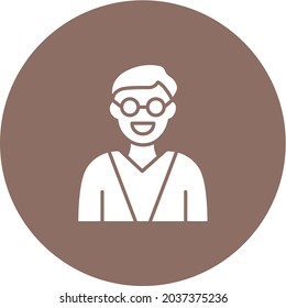 Männlicher Professor Symbol, Vektorbild. Kann auch für körperliche Fitness eingesetzt werden. Geeignet für mobile Apps, Web-Apps und Printmedien.