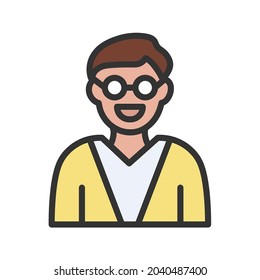 Male Professor icon vector image. Can also be used for Physical Fitness. Suitable for mobile apps, web apps and print media.