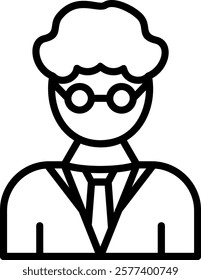 Male Professor Line Vector Icon Design