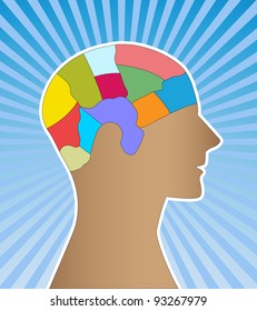 cerebro de perfil masculino