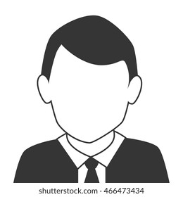 male profile face isolated flat icon design
