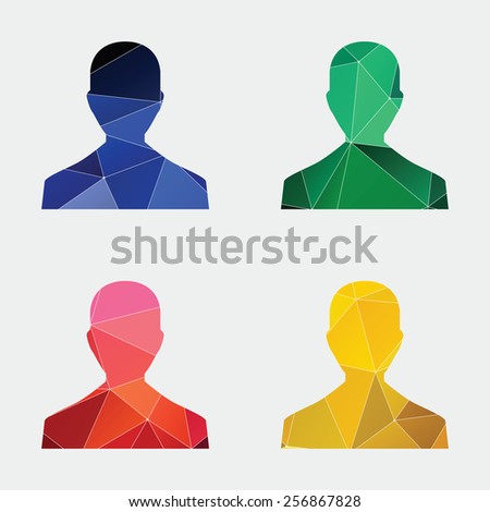 male profile icon Abstract Triangle Geometrical background 
