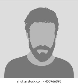 Male Profile Picture Placeholder. Vector illustration. Design social profile template. avatar people. Flat style.