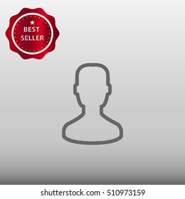 Male Profile Vector Icon Illustration