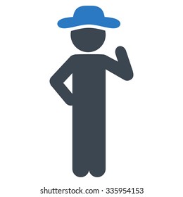 Male Proposal vector icon. Style is bicolor flat symbol, smooth blue colors, rounded angles, white background.