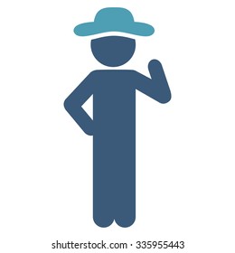 Male Proposal vector icon. Style is bicolor flat symbol, cyan and blue colors, rounded angles, white background.