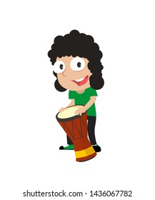 male reaggae drummer vector illustration